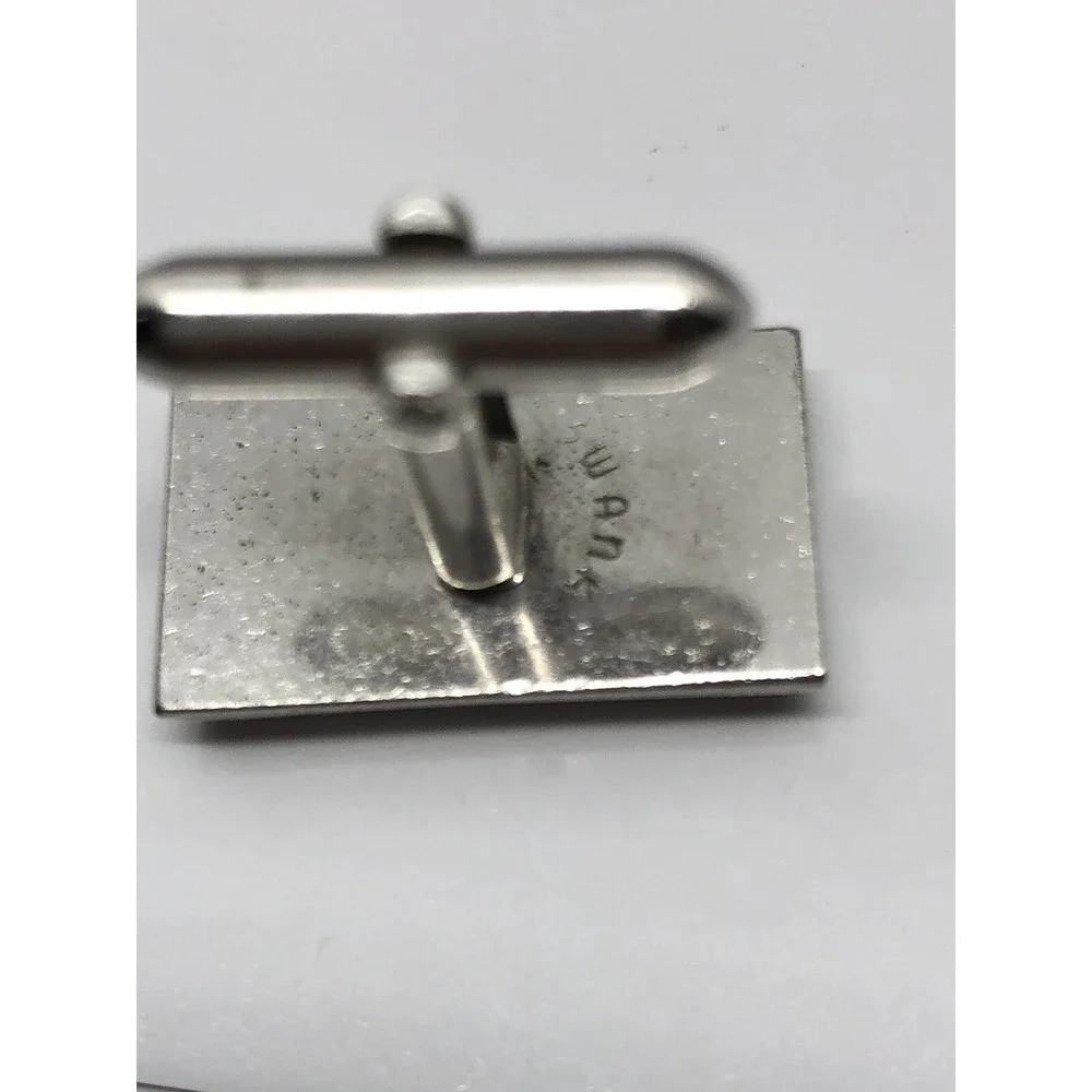 Vintage Rare Swank Cuff Links Rectangular‎ Etched Elegant Silver Tone Cufflinks